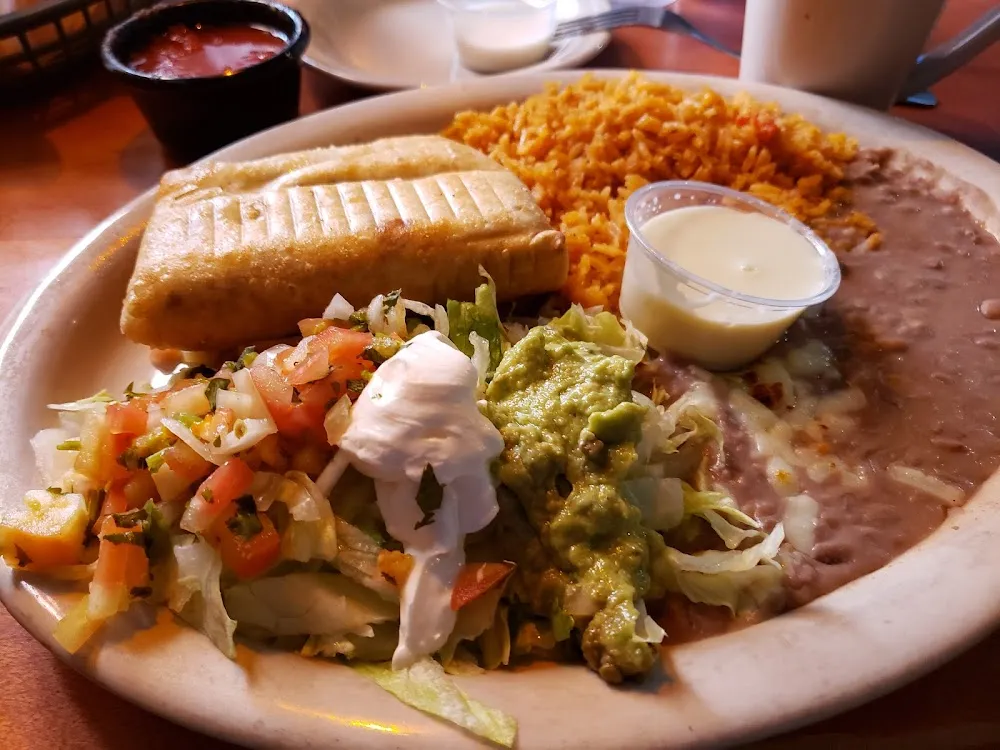 Beef Chimichanga with Rice
